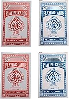 Vista 10 de Naipes económicos: 24 barajas (12 barajas rojas y 12 azules) de 2.3/8 pulgadas por 3.3/8 pulgadas (2.165 in x 3.386 in) con revestimiento