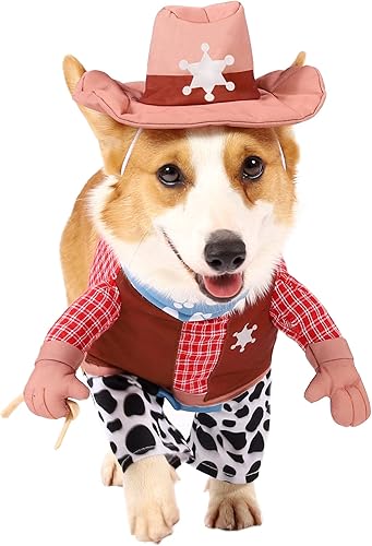 Spooktacular Creations - Disfraz de Halloween de vaquero para perro y mascotas (S)