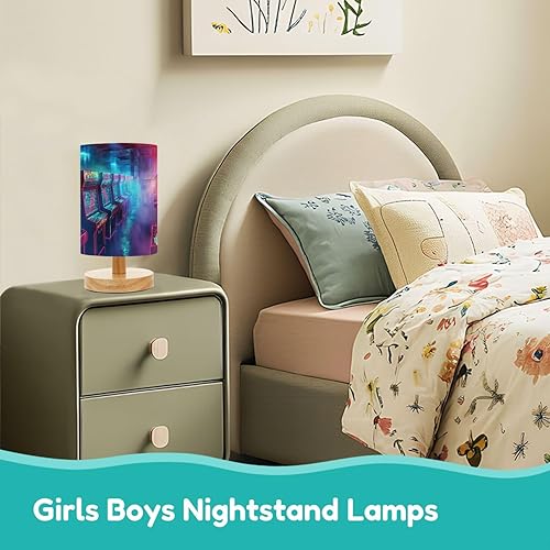 Miniatura 6 de Bedside Desk Lamps, Minimalist Neon Retro Arcade 80s Nightstand Lamps, Small Table Lamp for Nursery Girls Kids Bedroom Classroom Living Room Dorm