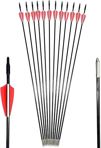 Miniatura 3 de GPP Primeras flechas de tiro con arco para principiantes (flechas de tiro con arco de fibra de vidrio de 30 pulgadas) - Paquete de 12