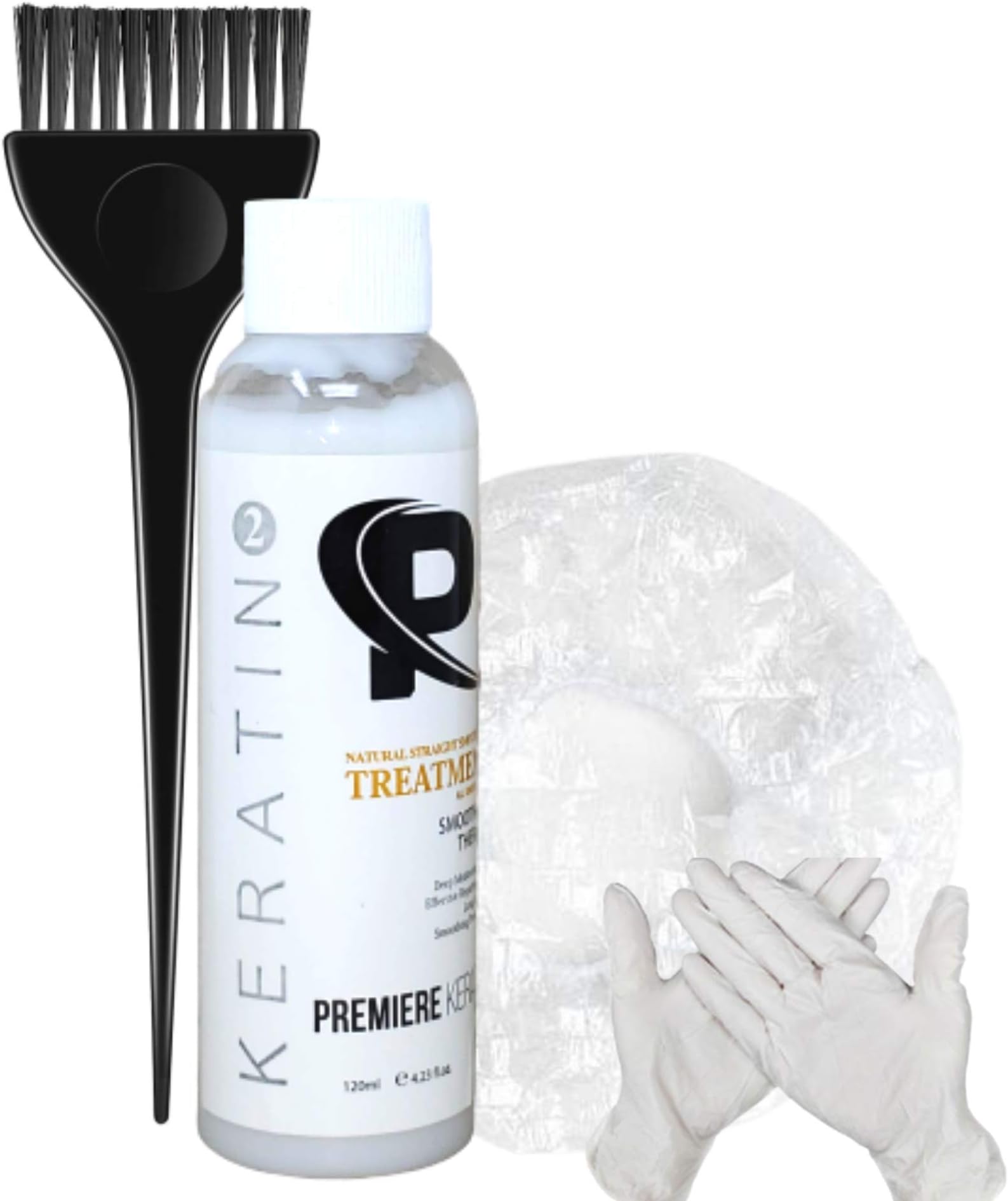 Blond FortePremiere Keratin Brazilian Smoothing Strengthening Keratin Hair Treatment,Softens Hair,Reduce Frizz,Keratin Blowout Treatment Moisturizing 120 ML4 Oz (Plus Brush & Glove),4 Ounce