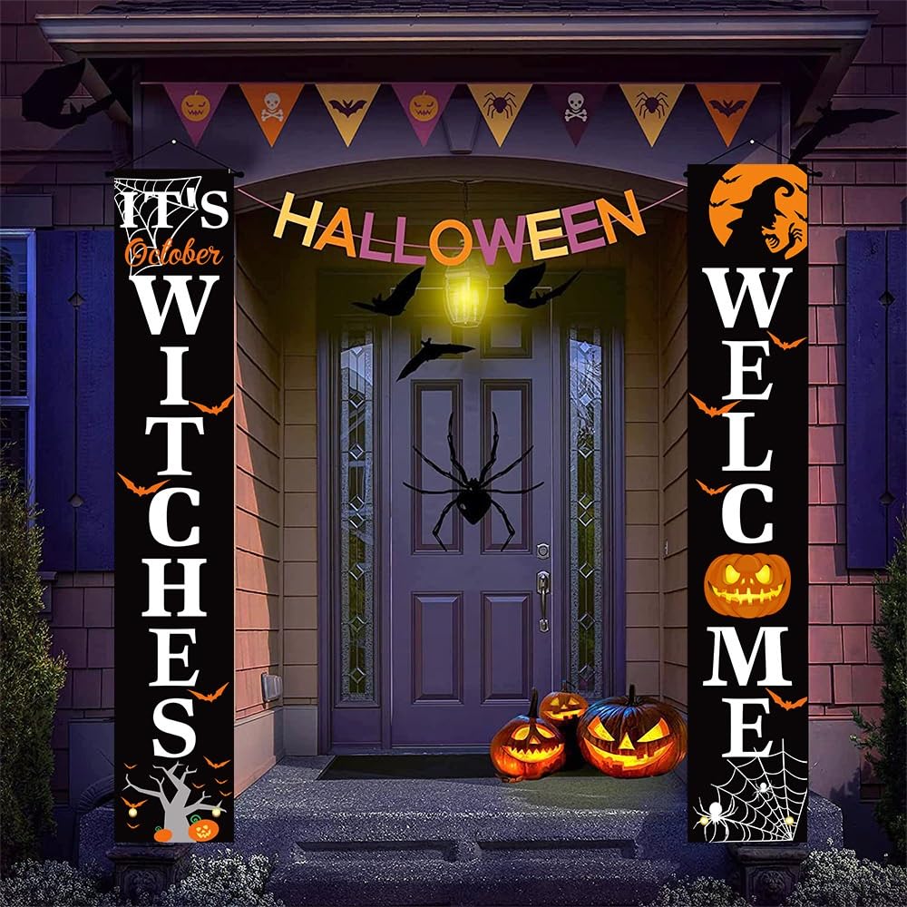 Amazon.co.jp: ハロウィン タペストリー ハロウィーンのドアの