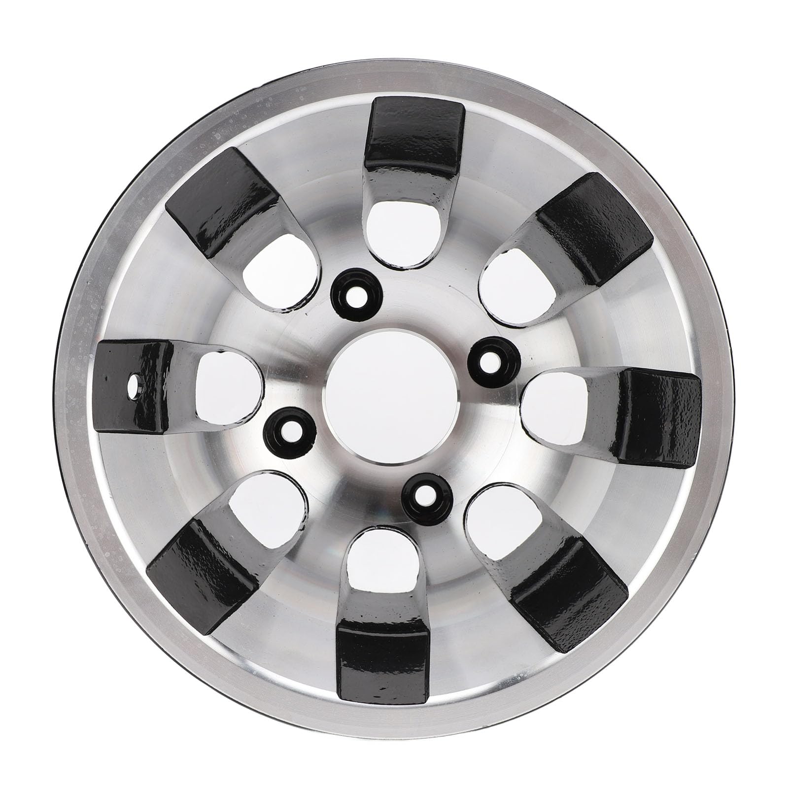Cerchione per Ruota 10 X 5,7 Pollici, Cerchione per Ruota ATV con 4 Fori, Cerchione in Lega di Alluminio con Finitura Lavorata, Compatibile con Carrello Go (Larghezza