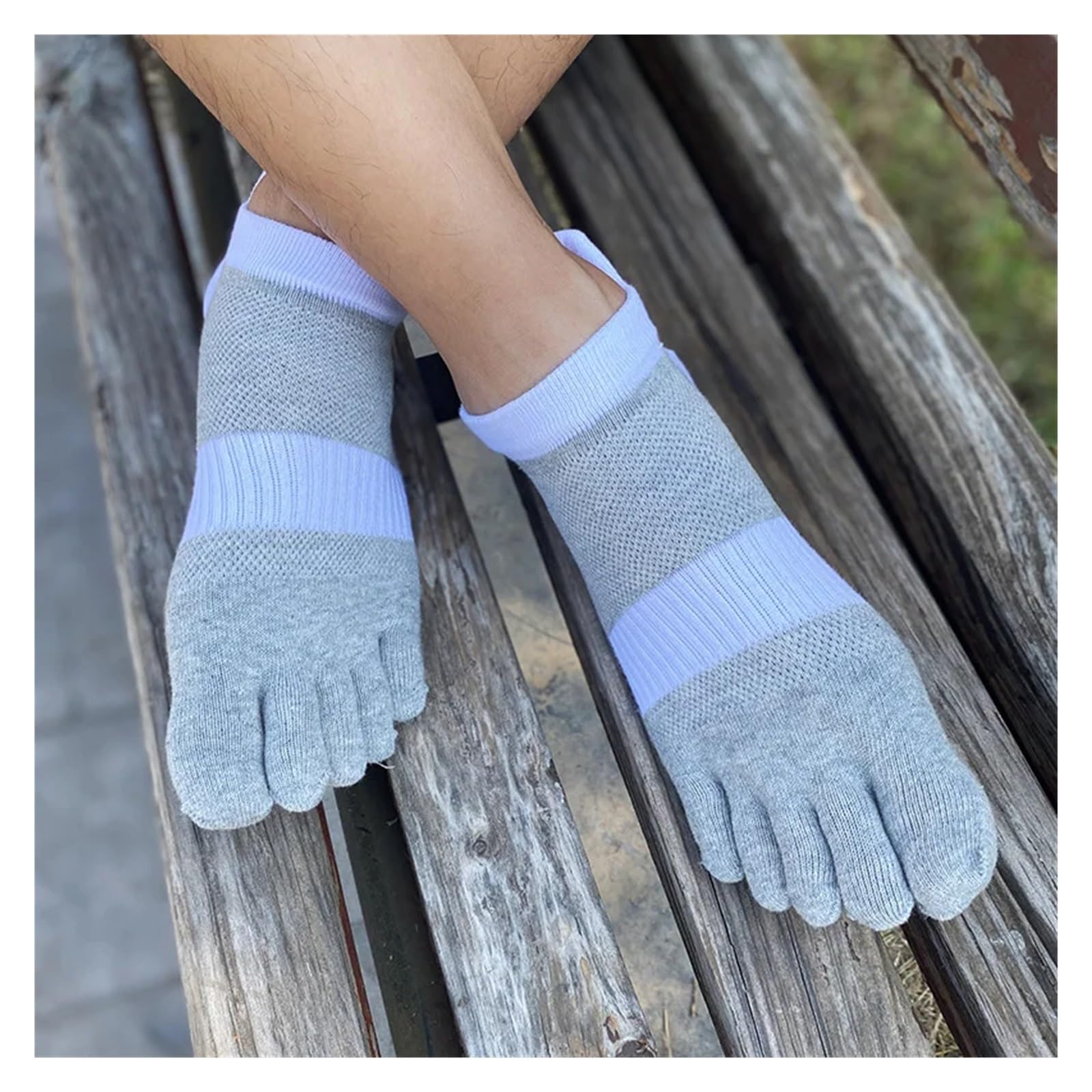Herrensocken aus Baumwolle mit fünf Zehen | Mehrfarbig, Größe 42, 5 Paar: for Herren, for No-Show-Sportarten, Laufen, Wandern, Büro
