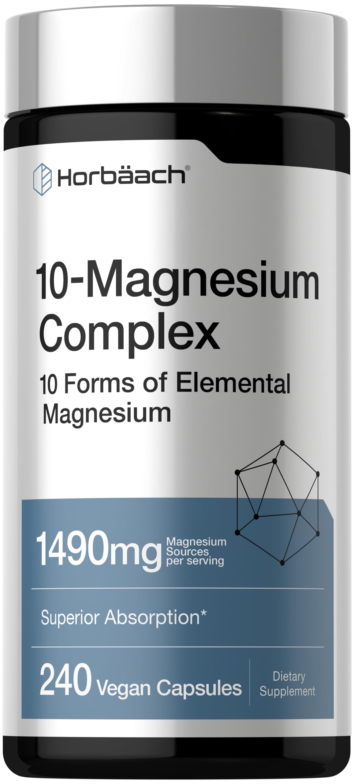 Horbäach Magnesium Complex | 1490 mg | 240 Capsules