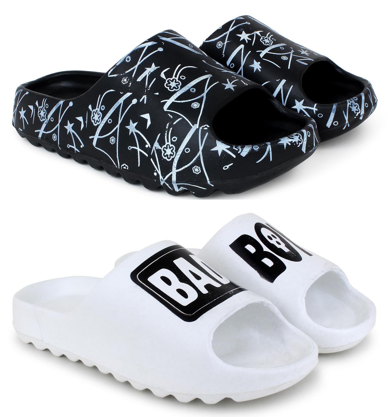 pampy angel Men Combo Pack of 2 Pairs of Slides Flip Flops Slippers Anit Skid Zig Zag 2-picture-40
