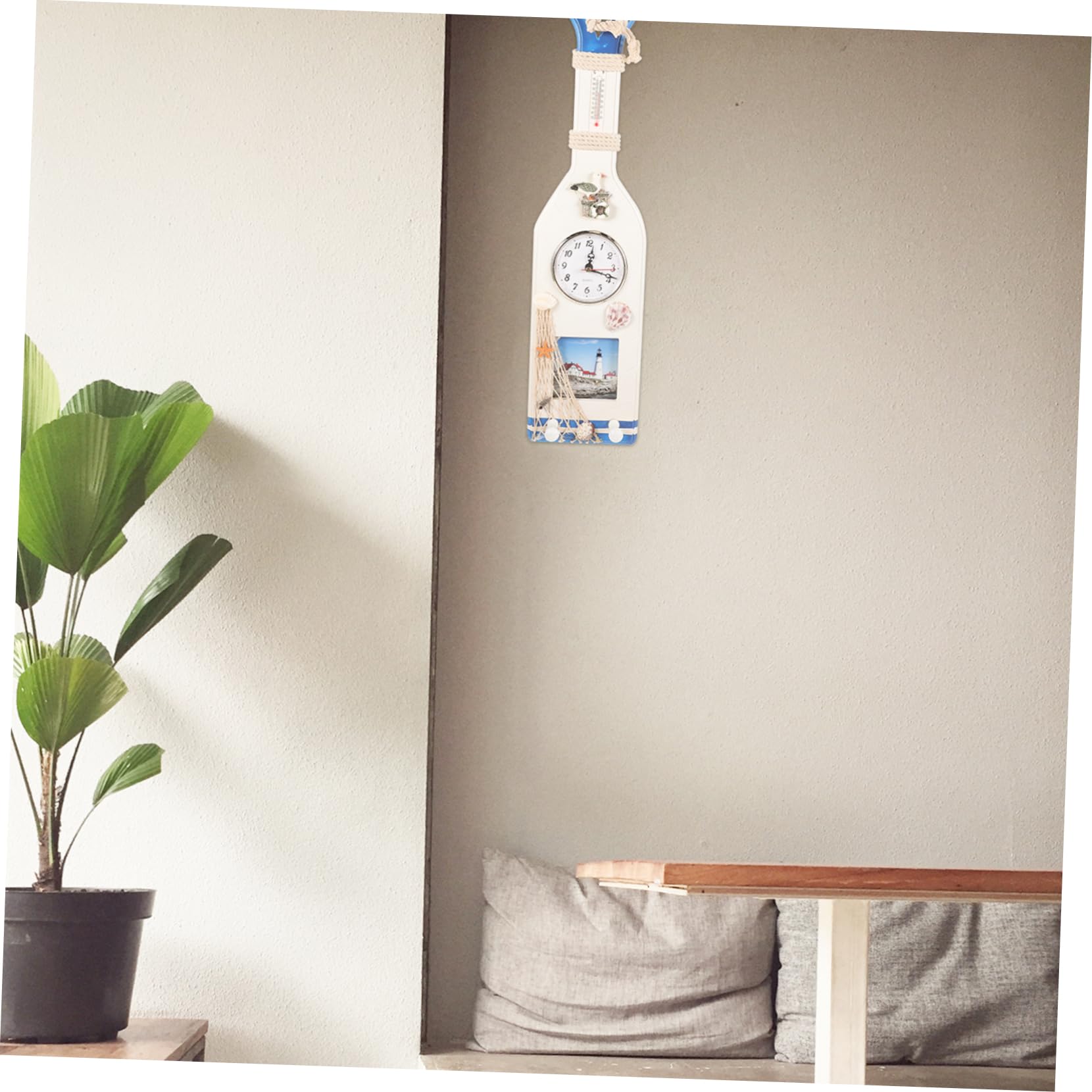 Yardwe Termometro da Muro Decorativo in Legno Stile Nautico Medio | Resina e Legno, Finitura Liscia senza Bave, per Finestra o Occasione a Tema Marino