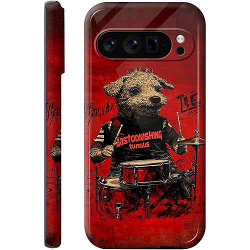 for Google Pixel 10 Pro XL Case, The Puppy Plays The Drum Aesthetic All-Over Print Design, Slim Tough Shockproof Anti-Fingerprint Hard PC Phone Cover