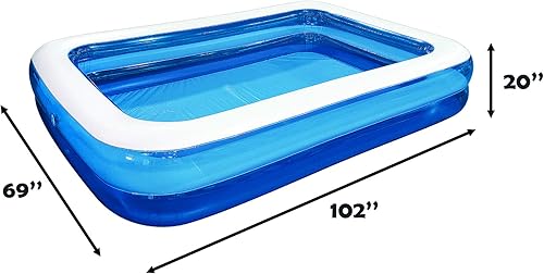 Miniatura 4 de Piscinas inflables piscinas inflables para niños adultos familia piscina grande al aire libre sobre el suelo 103 x 69 x 20 pulgadas