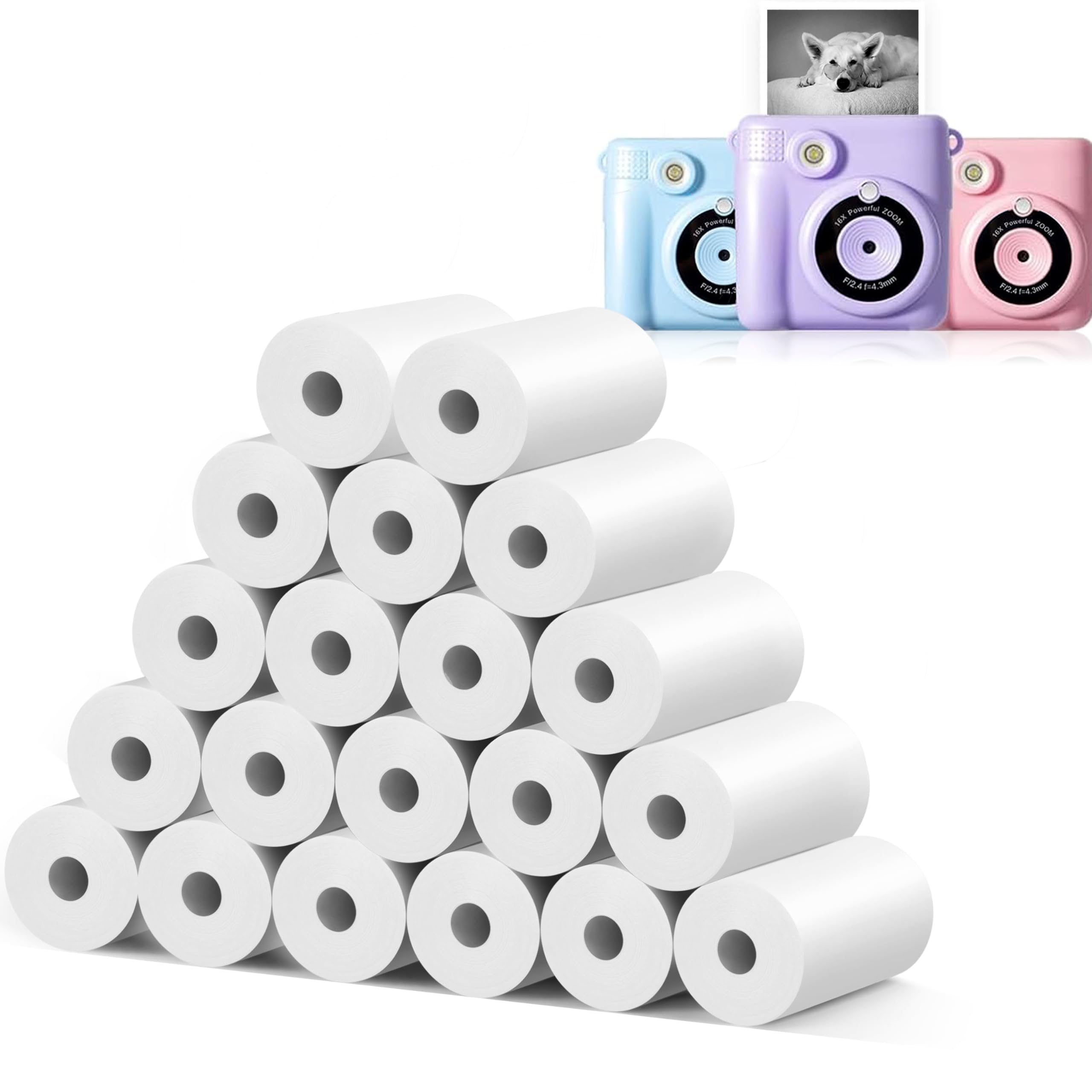 Amazon.com : 20 Rolls MIARALA Instant Print Kids Camera Paper Roll