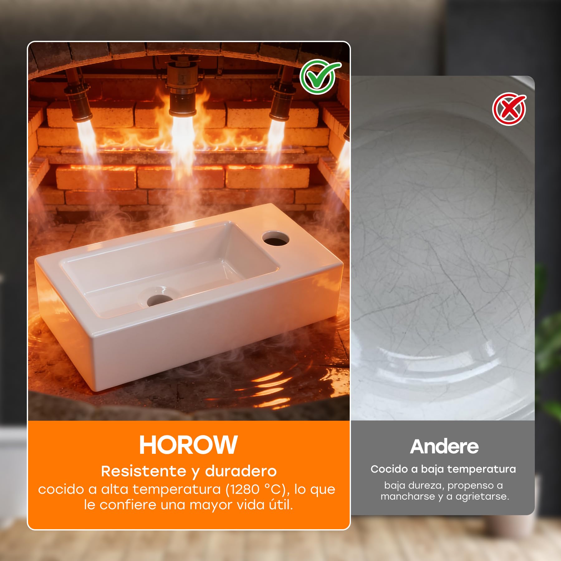 HOROW Lavabo colgante pequeño para invitados para baño, mini lavabo montado en la pared, lavabo rectangular, lavabo de mano con agujero para grifo a la derecha, blanco, 37 x 18 x 9 cm, sin desagüe