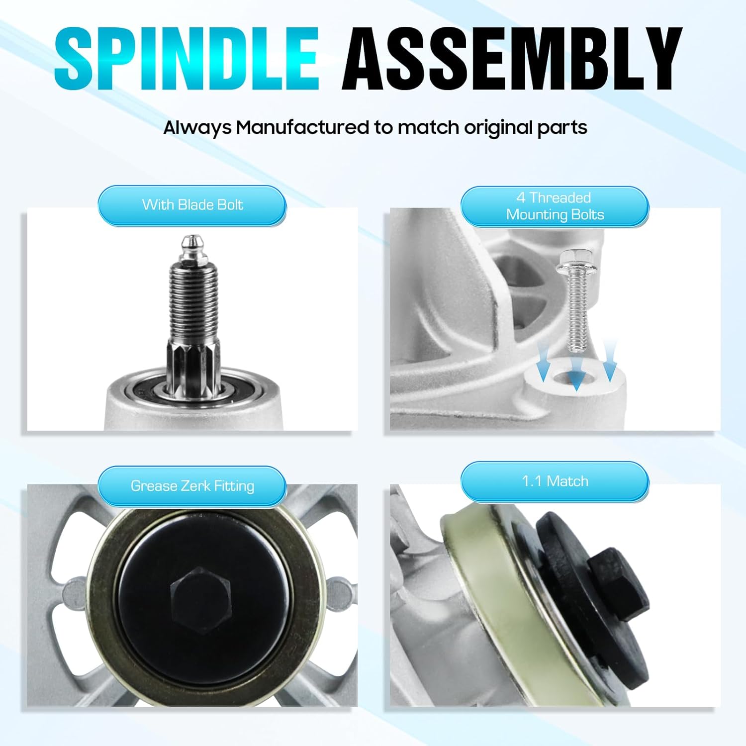 174356 174358 Spindle Assembly Fit for Husqvarna/AYP 46 48 Inch Mower Deck RZ5424 Z246 YTH2148 RZ4623 RZ46i GTH2248 RZ4622, Replace 532174356 532174358 539107515 532192656 587125201 (3 Pack)