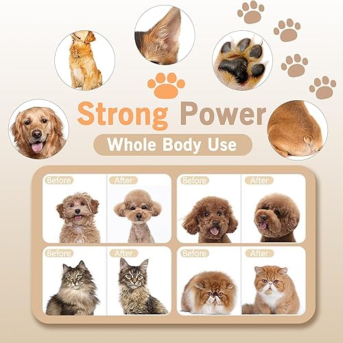 Miniatura 5 de Cortapelos para Perros Kit de Aseo y Recortador de Patas, Inalámbrico, Bajo Ruido, Eléctrico Silencioso, Recargable, Recortadora para Aseo de