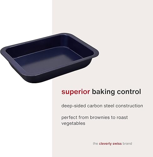 Miniatura 4 de Zyliss E980190 - Bandeja antiadherente para horno, 11.8 x 7.9 in, acero al carbono, azul oscuro, para hornearasar, apta para lavavajillas