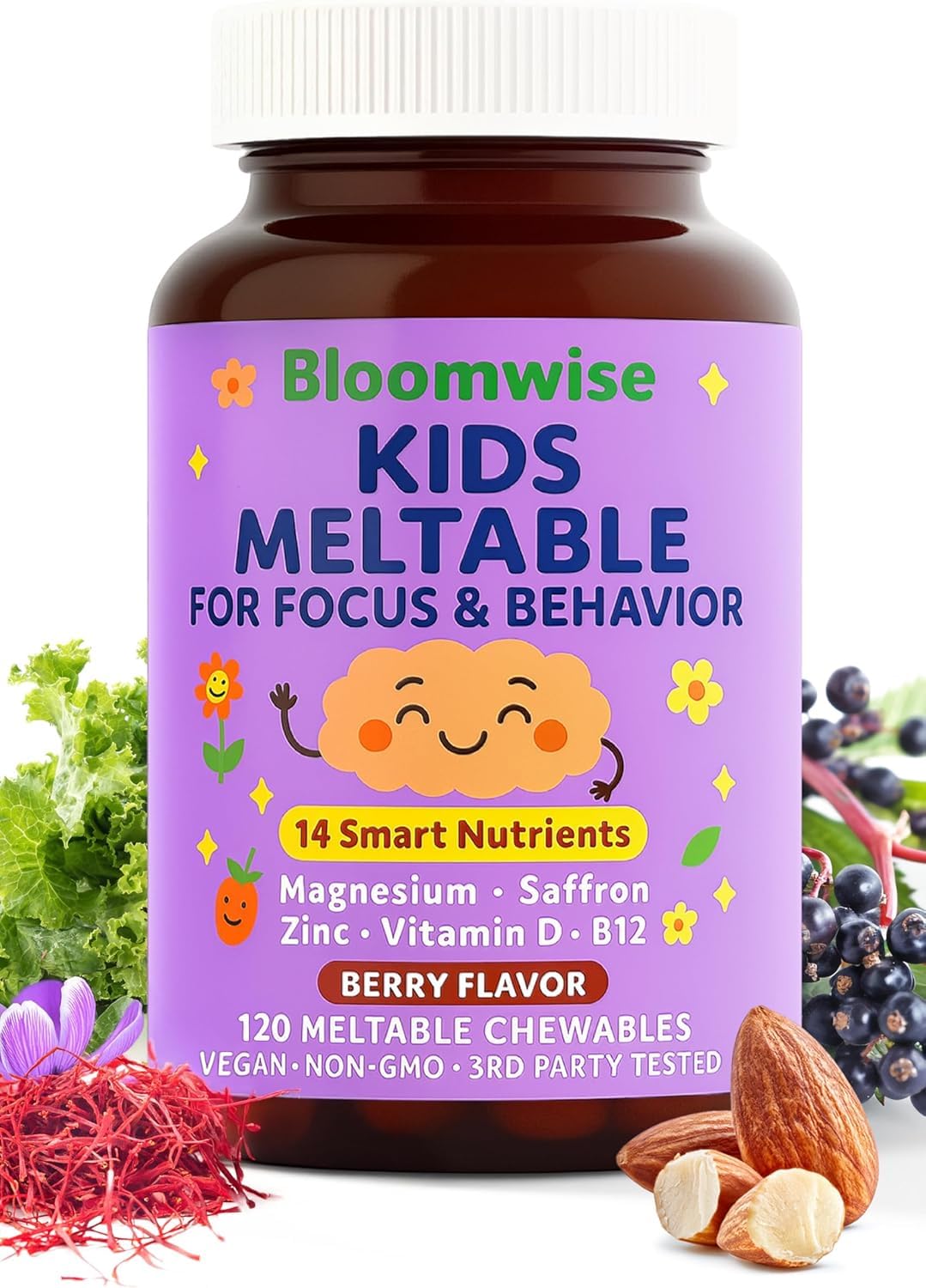 Bloomwise Supplements L Theanine Myo Inositol Elderberry