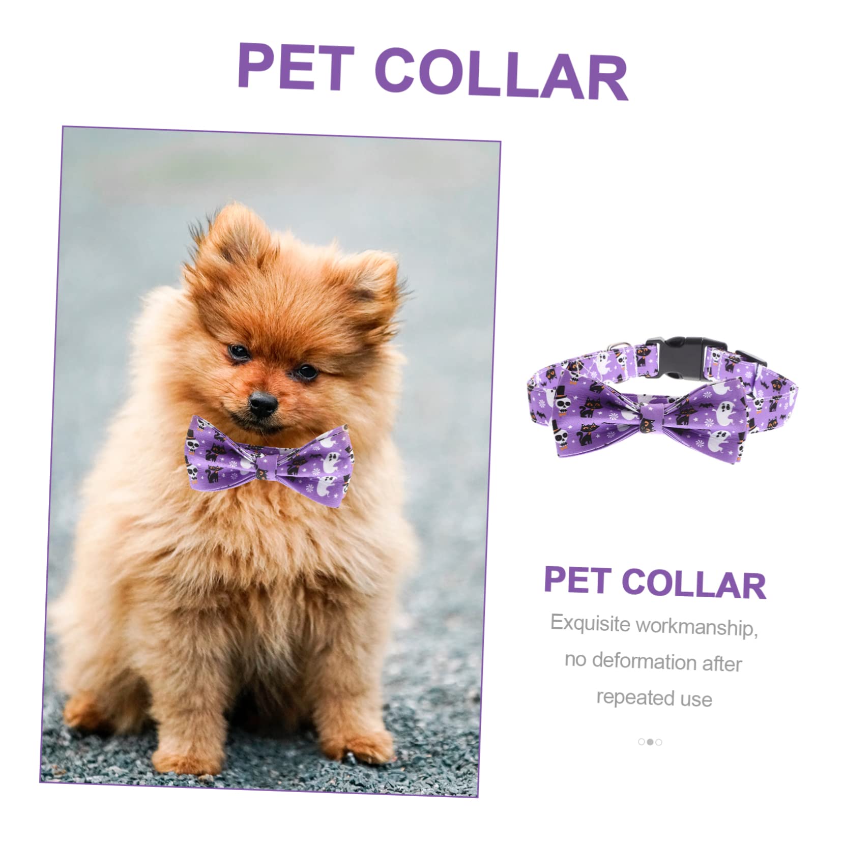 BESPORTBLE 4stücke Decoratives Katzenhalsband Mit Abnehmbarem Schleifen-Design Für Halloween Verstellbares Süßes Und Sicheres Halsband Für Haustiere
