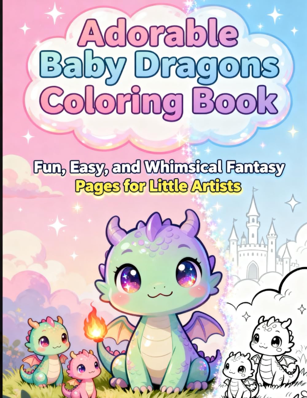Adorable Baby Dragons Coloring Book: Fun, Easy, and Whimsical Fantasy Pages for Little Artists