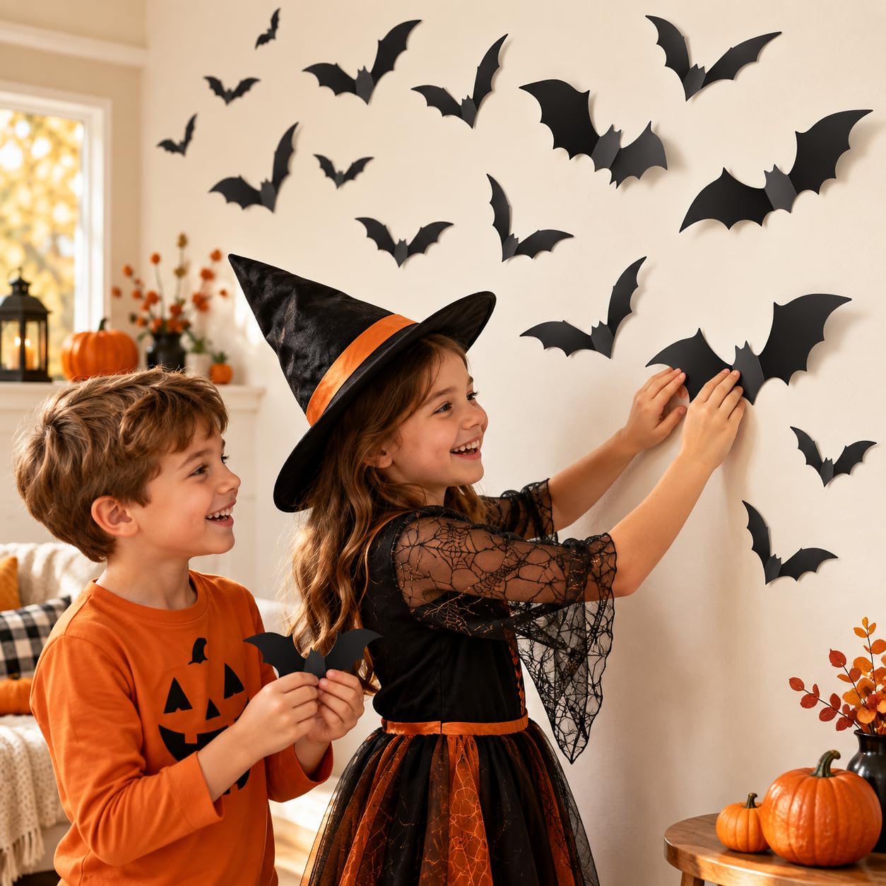 Halloween Bat Wall Stickers - Spooky Decor -6 Halloween Bat Wall Stickers - Spooky Decor -6