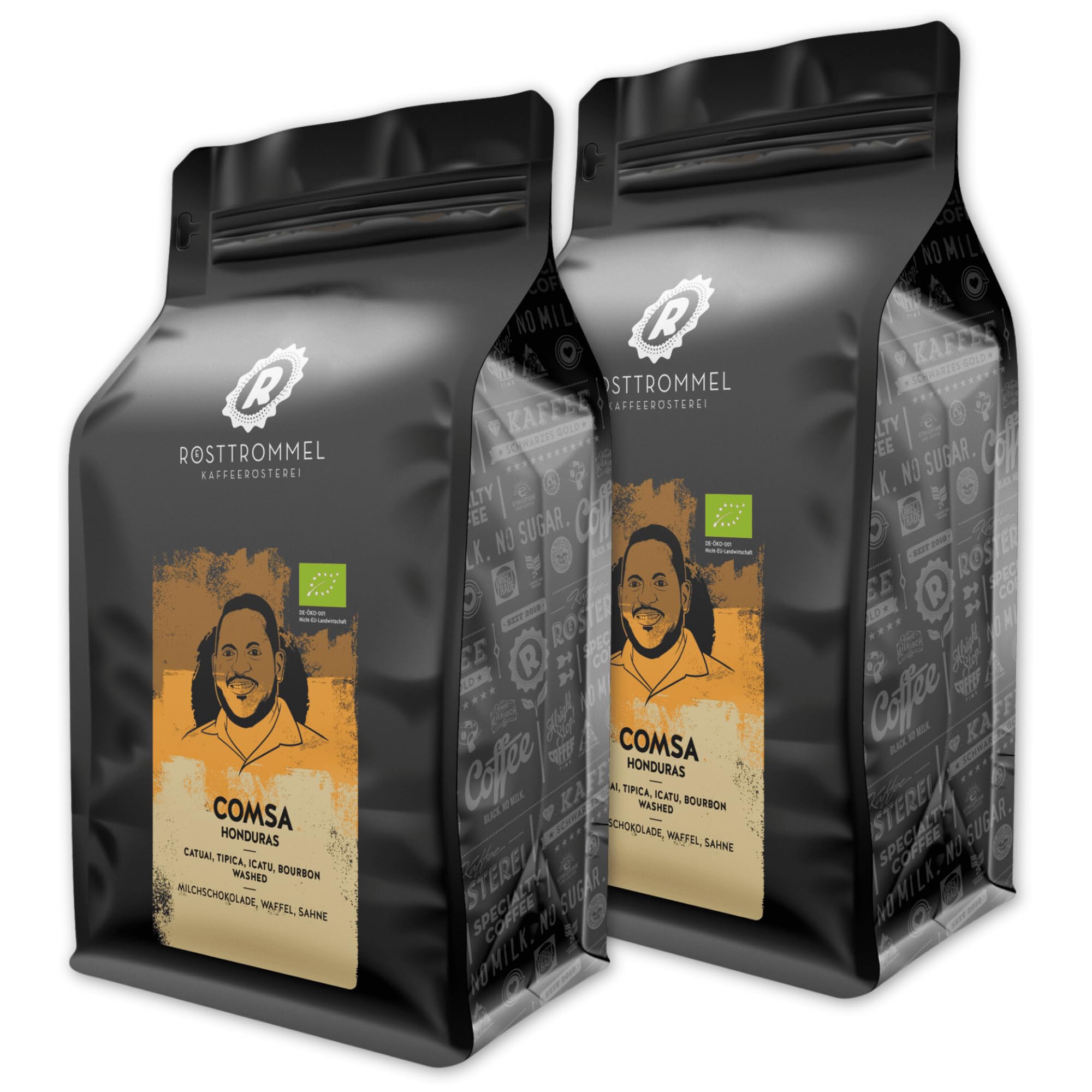 RÖSTTROMMEL Honduras Bio-Espresso · 100% Arabica · ganze Bohne · 2 kg | Röstgrad 6/10 · Bio-Espresso aus Honduras · Milchschokolade, Waffel & Sahne · 100% Arabica · ganze Bohne