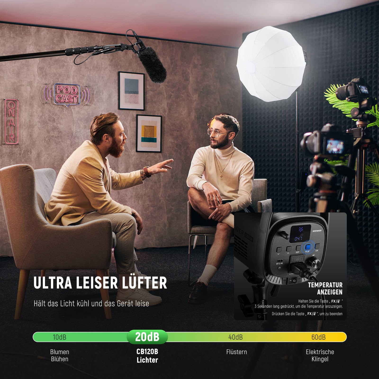 Neewer CB120B 120W LED Videoleuchte mit 2 – Bild 6