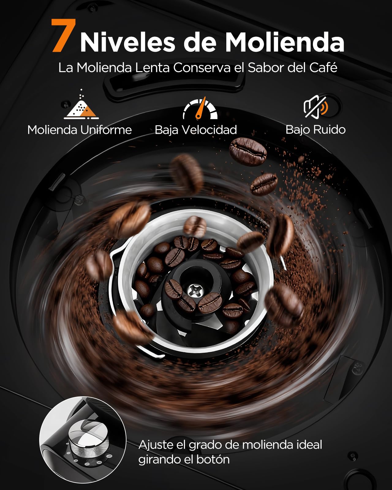 Aigostar Cafetera Goteo con Molinillo Incorporado, 7 Ajustes de Molienda | 1,5L (2-12 Tazas), 1400W Maquina de Cafe, 3 Concentraciones, Programable 24H con Mantenimiento de Calor, Negro