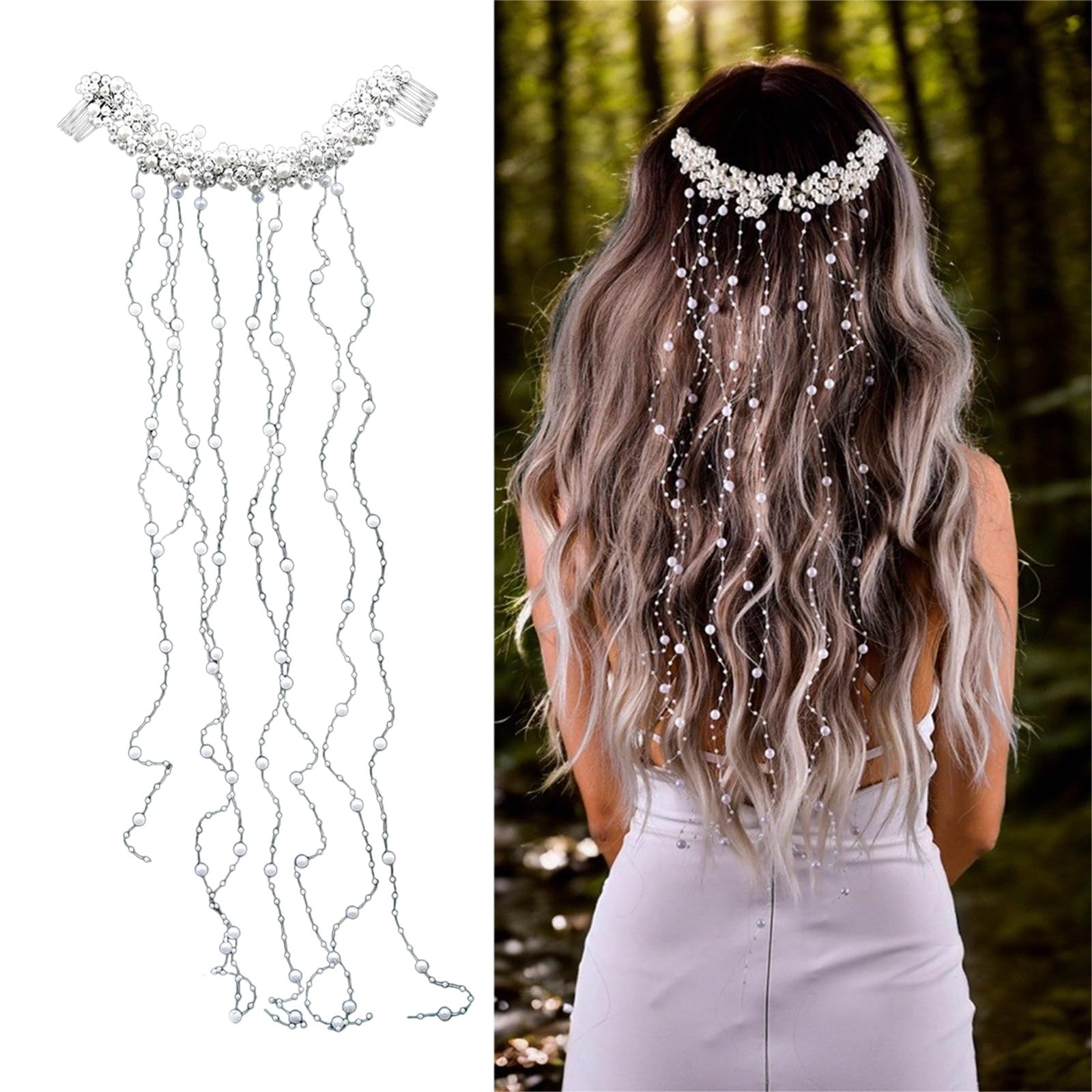 Peineta para el pelo de cabeza larga, accesorio para el cabello, accesorio para el cabello, para boda, novia, mujer, accesorio para el pelo