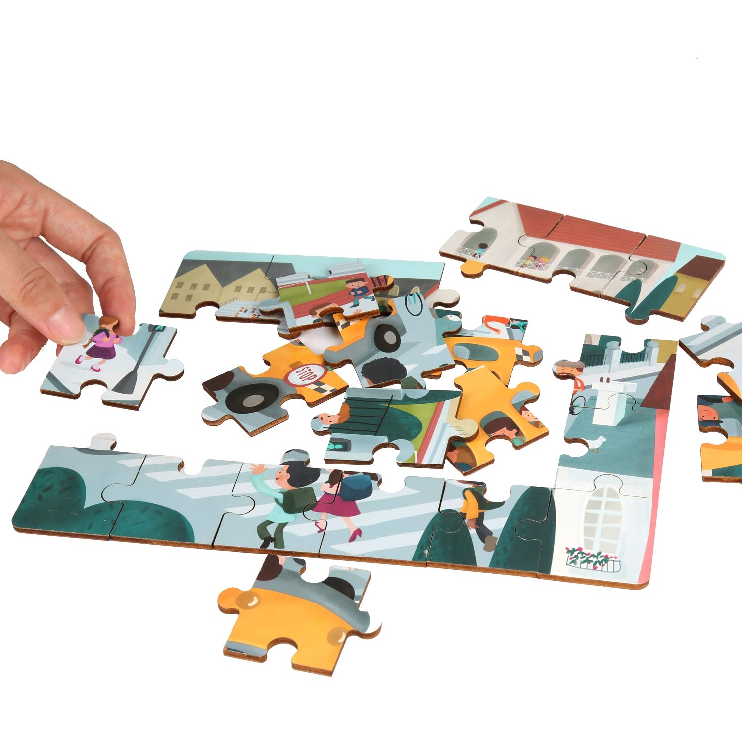 Wooden Puzzles for Toddler 3 Year Old Boys and Girls, 24 Piece Floor