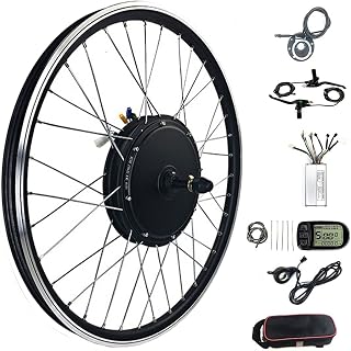 JEWMIA Electric Bicycle Conversion Kit 20"/24"/26"/27.5"/28"/29"/700C E-Bike Rear Wheel High Speed Controller Electric Bike Conversion Kit w/LCD Display