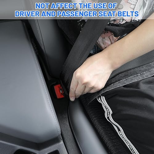 Miniatura 6 de QUUREN Paquete de 2 rellenos de huecos para asiento de automóvil con agujeros para cinturón de seguridad, organizador de espacio para asiento de