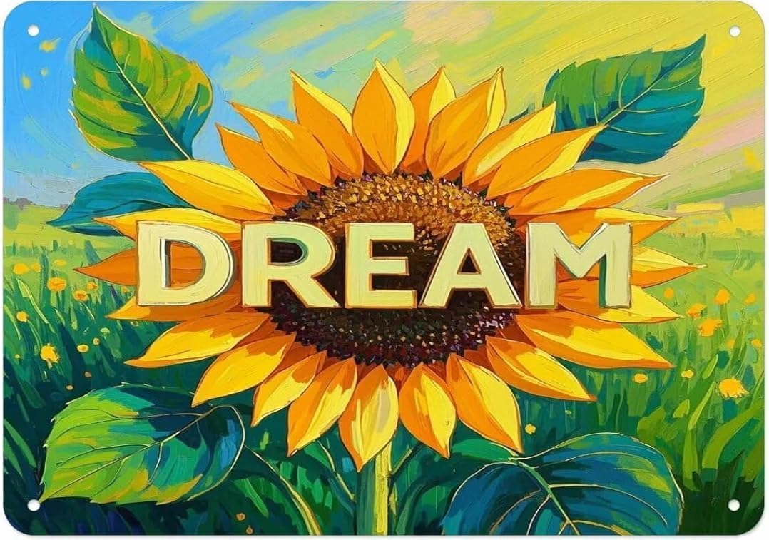 Dream Vintage Tin Sign Art Plaque Wall Decor Look Funny Gifts for Cafe Home Kitchen Bathroom Farm Garden Bar Posters 8x12 Inch