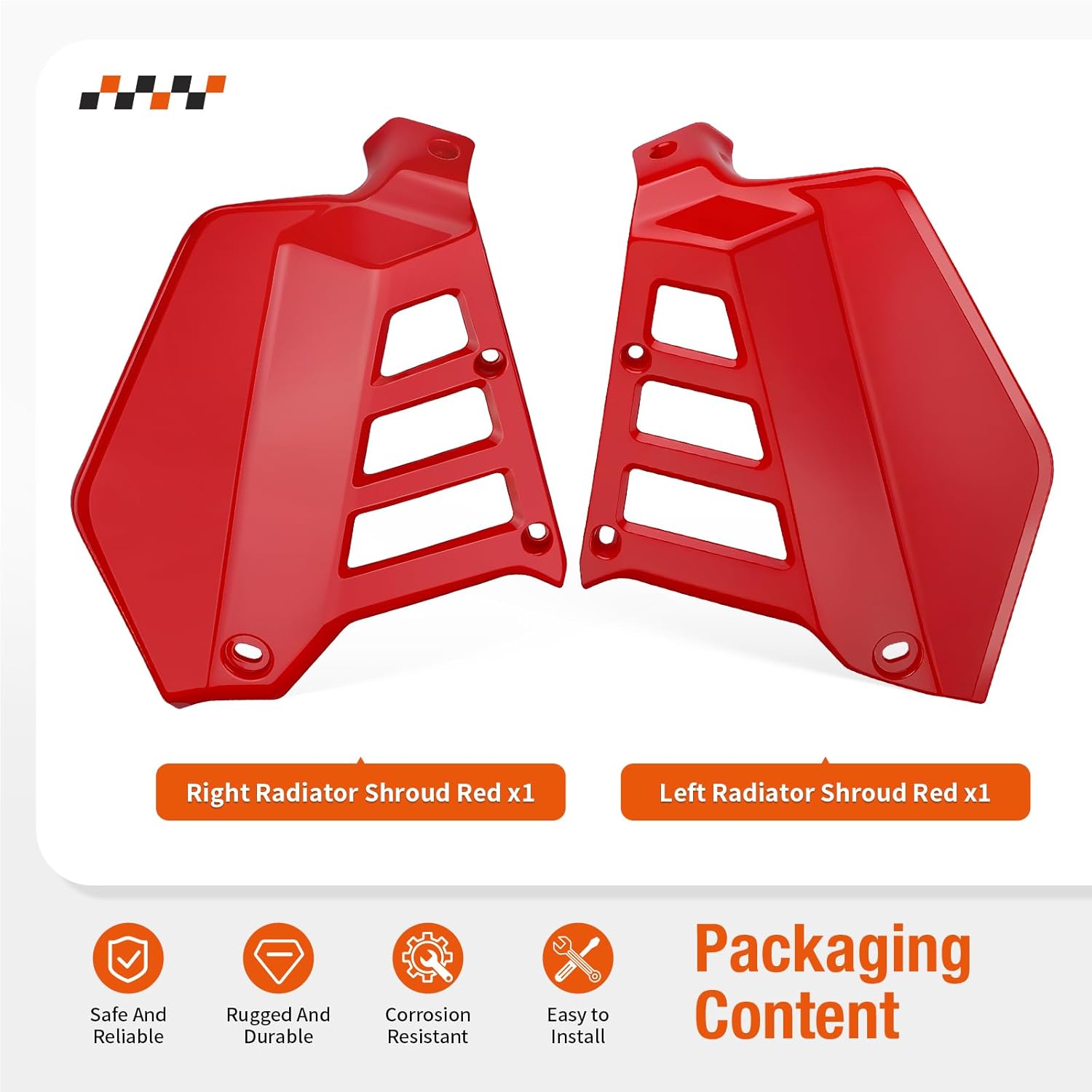 Left and Right Radiator Shroud Red For Honda ATC250R 1985-1986 19030-HA2-670ZA 19035-HA2-670ZA