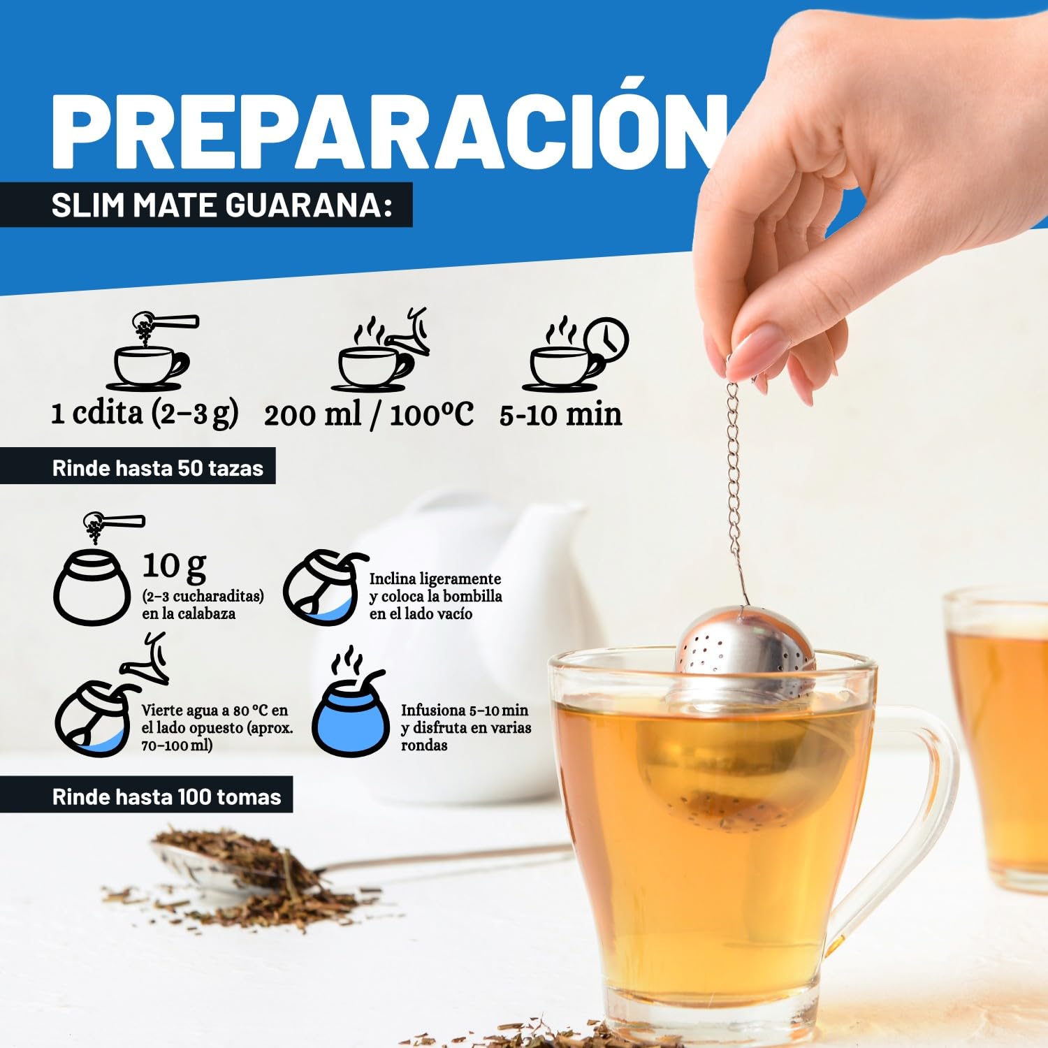 Yerba Mate BIO Slim con Frutas y Hierbas Depurativas – Surtido de Tés e Infusiones a Granel 4×100 g | Pack de Tés Premium 100% Ecológico | Infusiones Regalo | Energizante, Digestivo, Drenante y Detox