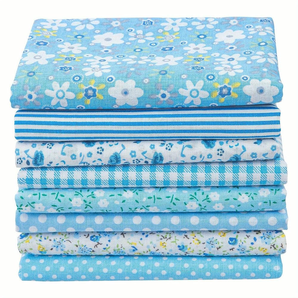 Tissu en coton bleu clair pour matelassage et patchwork NYSDM