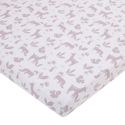 Miniatura 3 de NoJo Little Love Woodland Meadow - Juego de ropa de cama de 3 piezas para cuna, mini edredón y dos sábanas bajeras para cuna, color gris pardo,