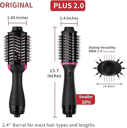 Miniatura 7 de Cepillo secador de pelo, cepillo secador de pelo en uno, cepillo profesional de aire caliente 4 en 1, secador de pelo de un solo paso y estilizador