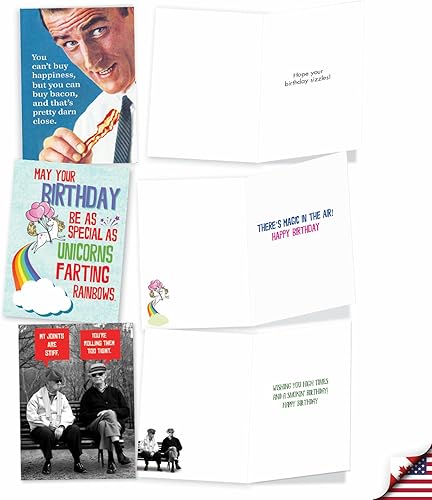 Miniatura 4 de NobleWorks - Juego de 20 divertidas tarjetas de felicitación de cumpleaños con sobres (4.63 x 6.75 pulgadas) paquete variado de humor para adultos