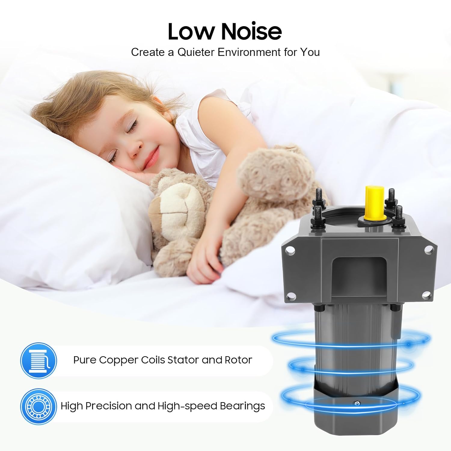 250W 110V AC Gear Motor with Variable Speed Controller and Bracket Single-Phase Gear Reducer Motor Reversible High Torque Motor, 0-270rpm, 5K