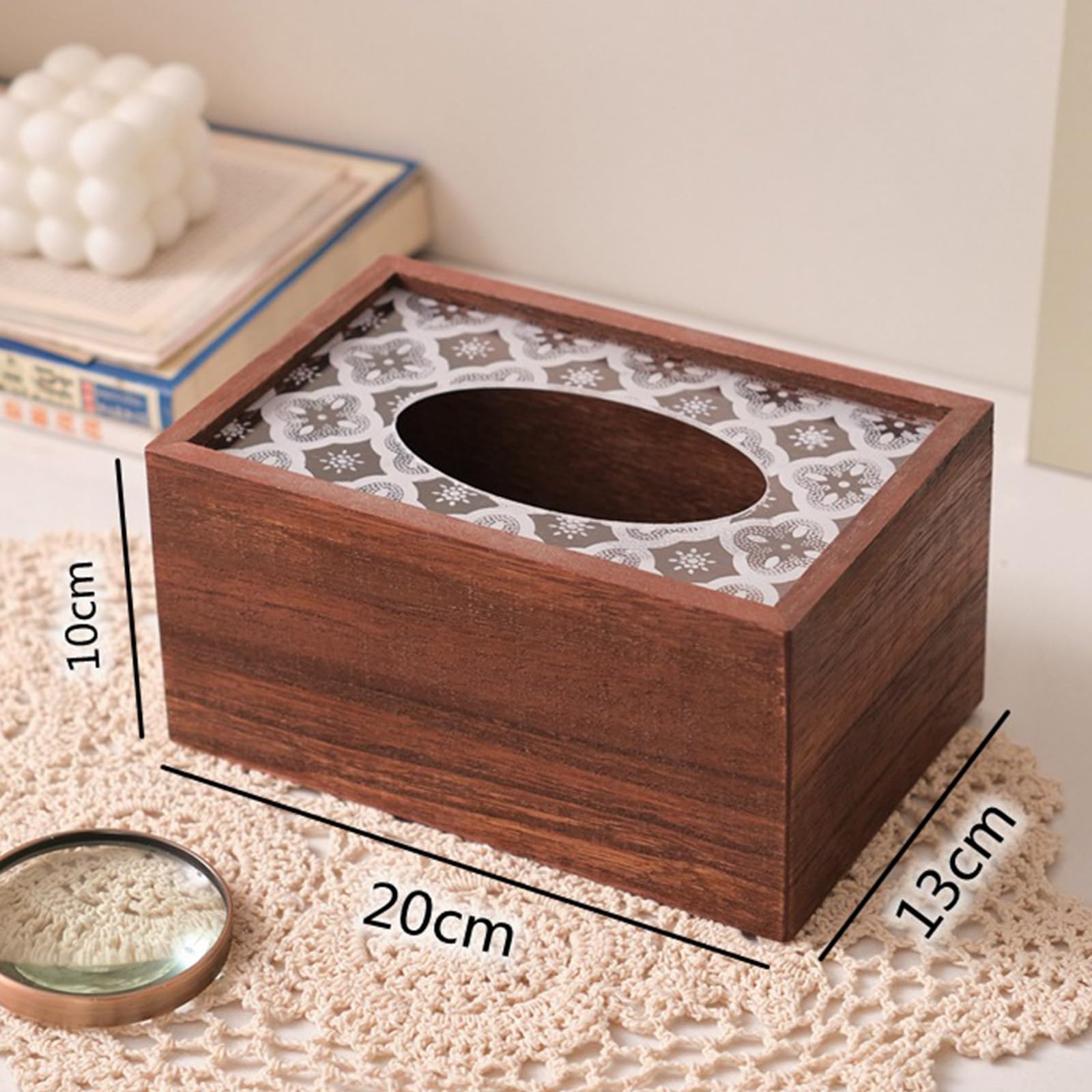 1 Stück Karton Pappschachtel Aus Massivholz Toilettenpapier Box Dekorativer Gast Kosmetiktücher Retro Tissue Box Taschentuchhalter Fürs Auto Hölzern Büro Holz Abdecken Wagen(10 * 20 * 13cm)
