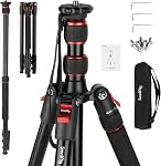 SmallRig 68" Camera Tripod, Foldable Aluminum Tripod & Monopod, Compatible with 1/4"-20 and 3/8"-16 Video Head, Payload 33lb, Adjustable Height from 19.7" to 67.7" for Camera, Phone - 3983
