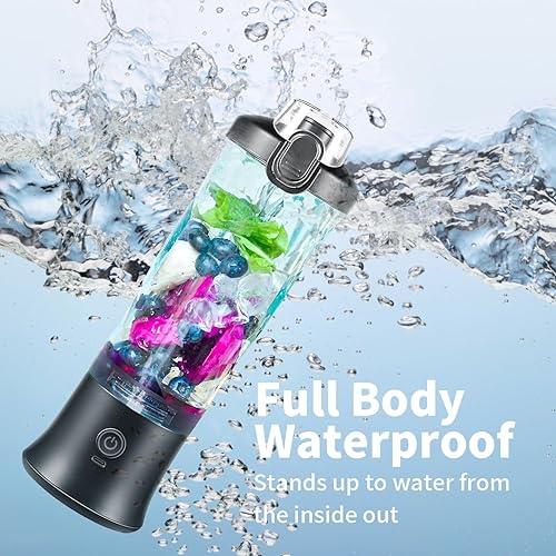 Miniatura 6 de Licuadora portátil, licuadora de tamaño personal para batidos y batidos con 6 cuchillas, mini exprimidor fresco de 20 onzas, vaso mezclador