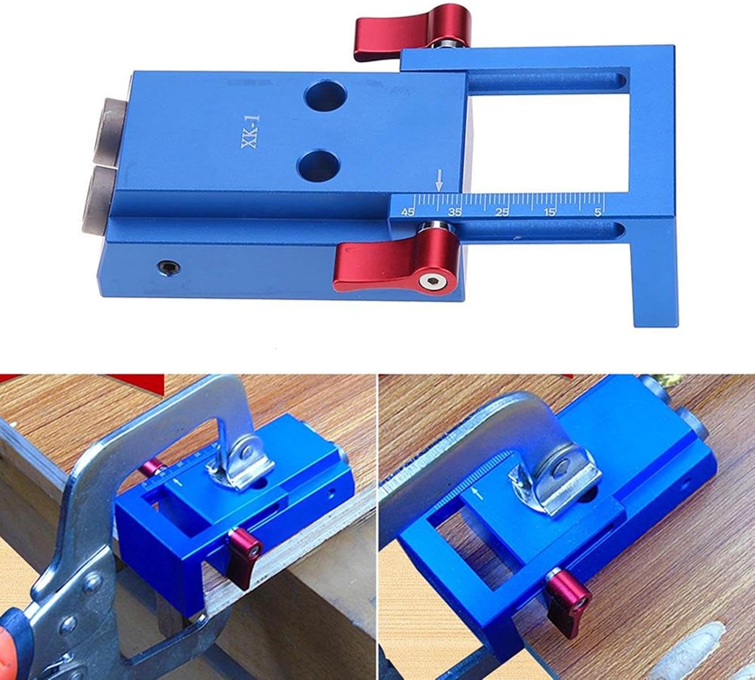 SagaSave Pocket Hole Jig Kit Guide Pocket Drilling System Tool, Portable Pocket Joinery Screw Locator Kit DIY Woodworking Adjustable Wood Locator for Clamping Fixing Work Woodworking(Style A)
