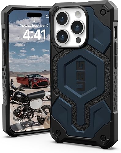 URBAN ARMOR GEAR Funda UAG versión actualizada compatible con iPhone 15 Pro de 6.1 pulgadas, Monarch Pro Mallard imán integrado compatible con carga