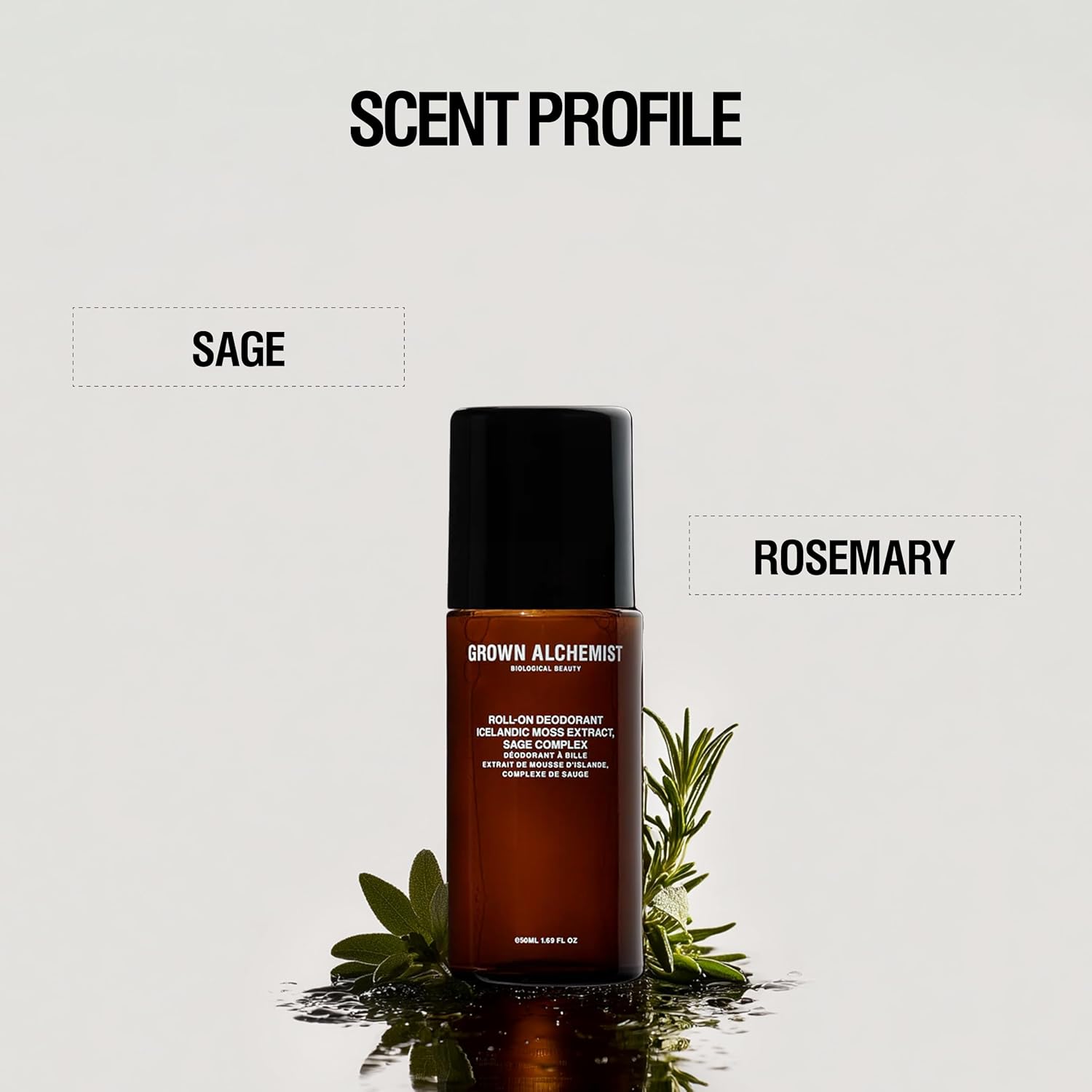 Grown Alchemist Roll-On Deodorant, Natural Aluminum Free, Icelandic Moss Extract & Sage Complex, 1.69 Ounce (50ml) - Image 4