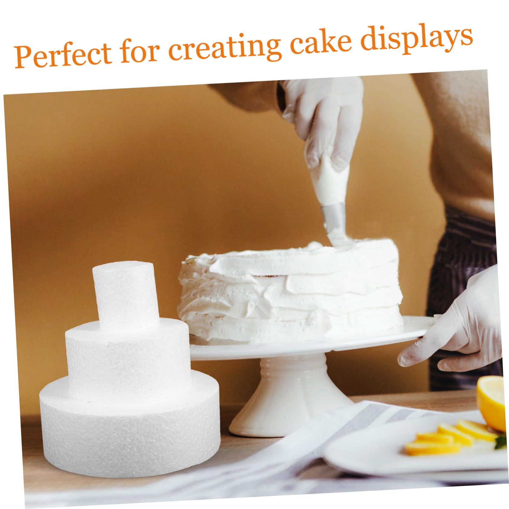 SEWACC 9stücke Teiliges Kuchenmodell Runde Form Aus Leichtem Für Tortendekoration Für Hochzeiten Und Backzubehör ø Perfektes Übungswerkzeug Für Fondant Und Buttercreme