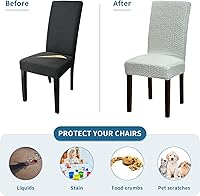 Vista 205 de Juego de 6 fundas elásticas para sillas de comedor, extraíbles y lavables, para sillas de comedor, hotel, ceremonia