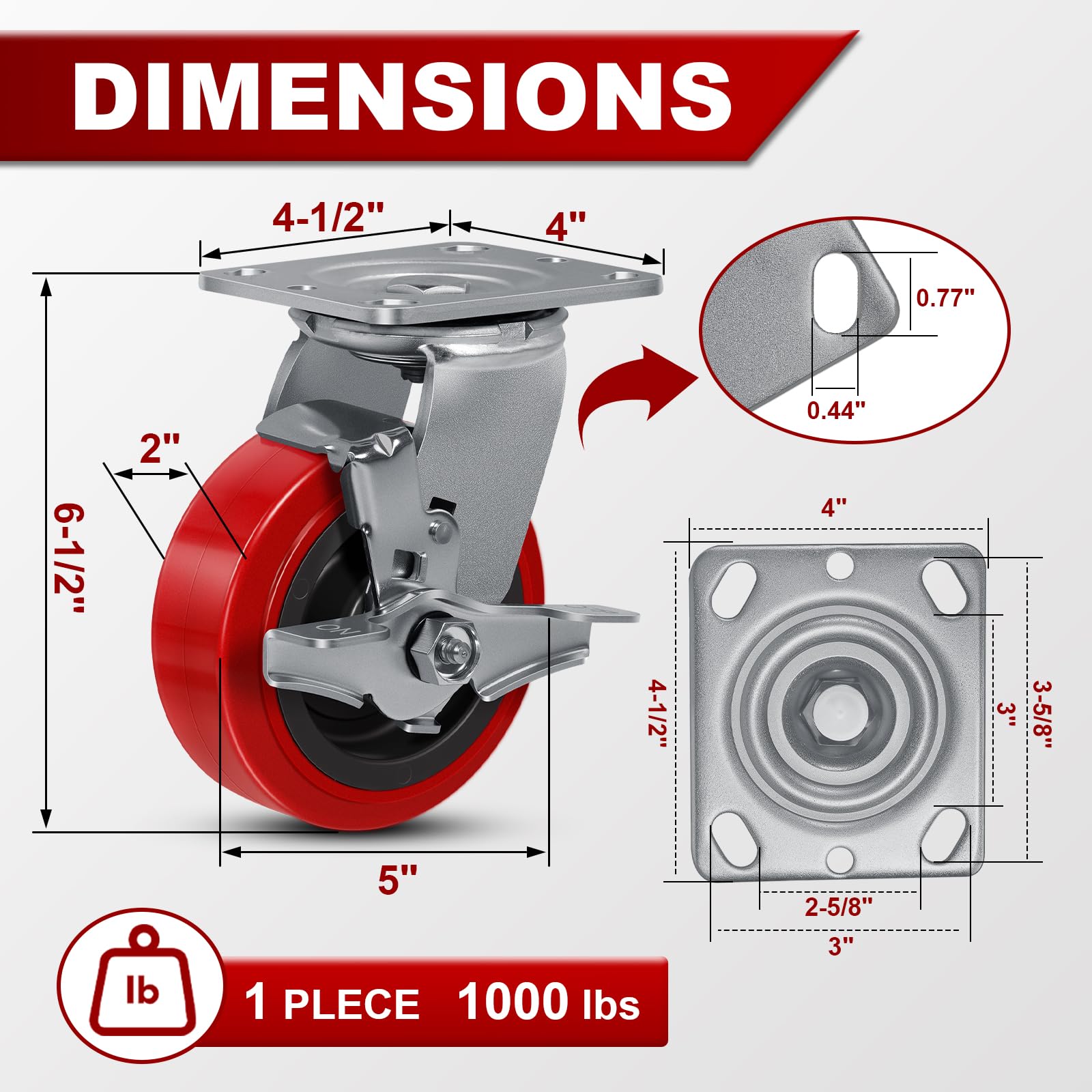 Heavy Duty Industrial Casters - 4000 lb Capacity -2 Heavy Duty Industrial Casters - 4000 lb Capacity -2