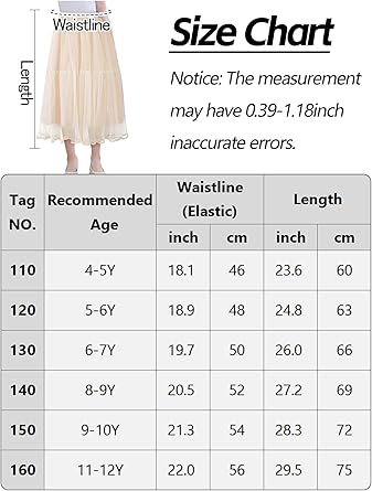 Happy Cherry Tüllrock Mädchen Langer Rock Kinder Mesh Chiffon Maxirock Überlagerter Mehrlagiger Faltenrock Elastischer Hoch Taillierter A Linien Tutu Midi Rock 110