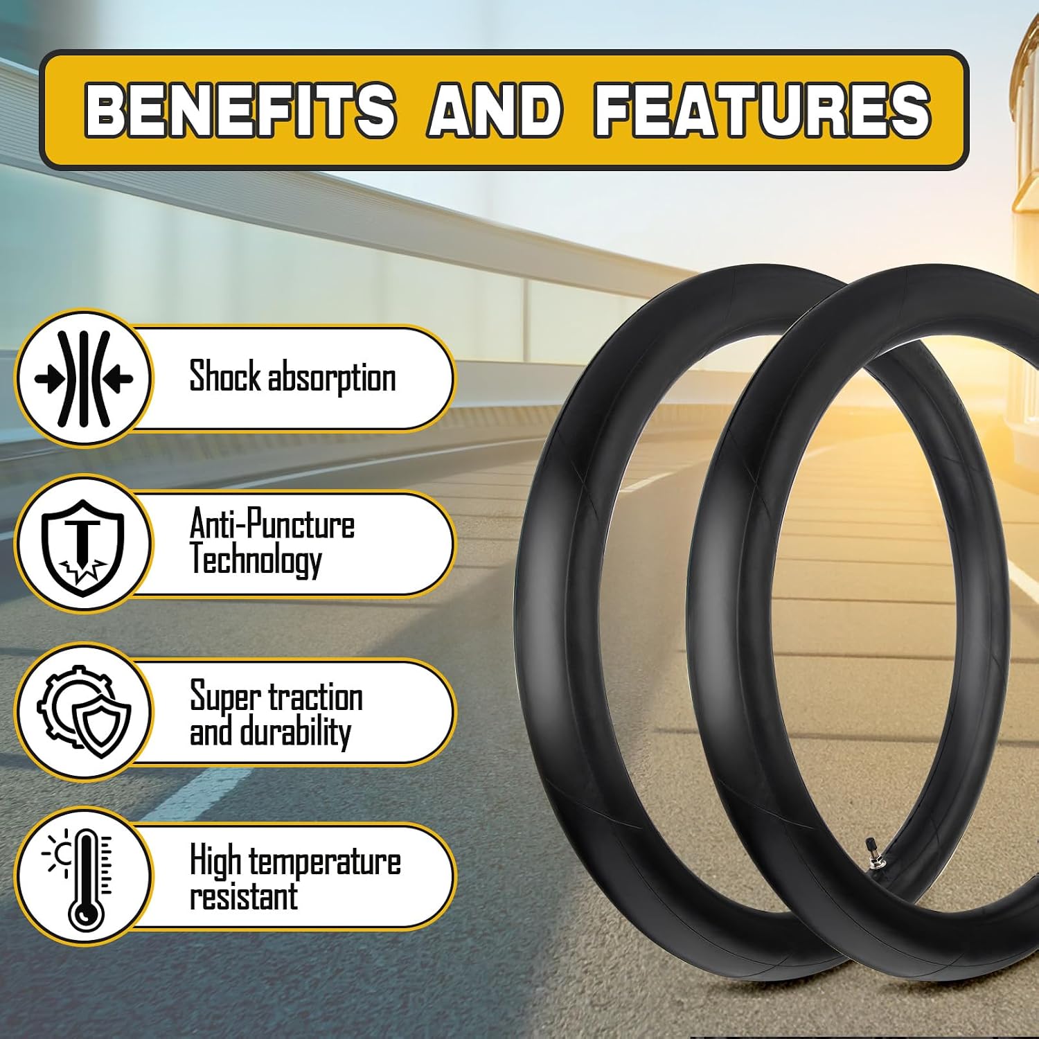 (2-Pack) 2.75/3.00-19" Dirt Bike Inner Tube 70/100-19 Tube for Most 3.0-19 Motocross Tire Tubes, Surron Light Bee X, Talaria and Segway X160/X260 with TR4 Straight Valve Stem