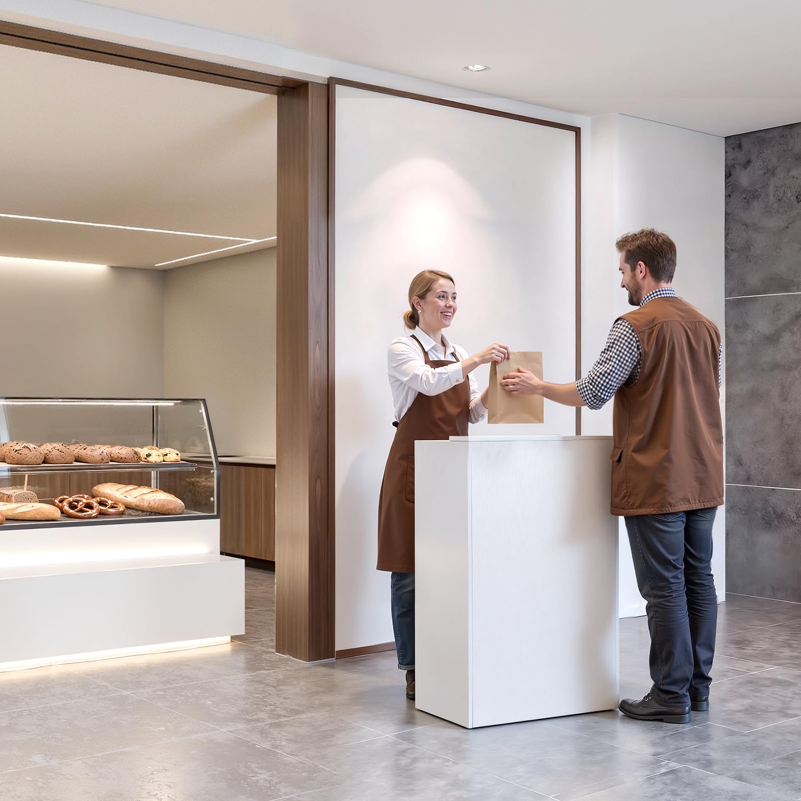 VEVOR Comptoir de Réception, 60 cm Bureau d'accueil Rectangulaire avec Tiroir Verrouillable, Table de Caisse Compacte pour Bureau, Hall d'Entrée, Salon et Boutique, Meuble d'accueil Moderne, Blanc