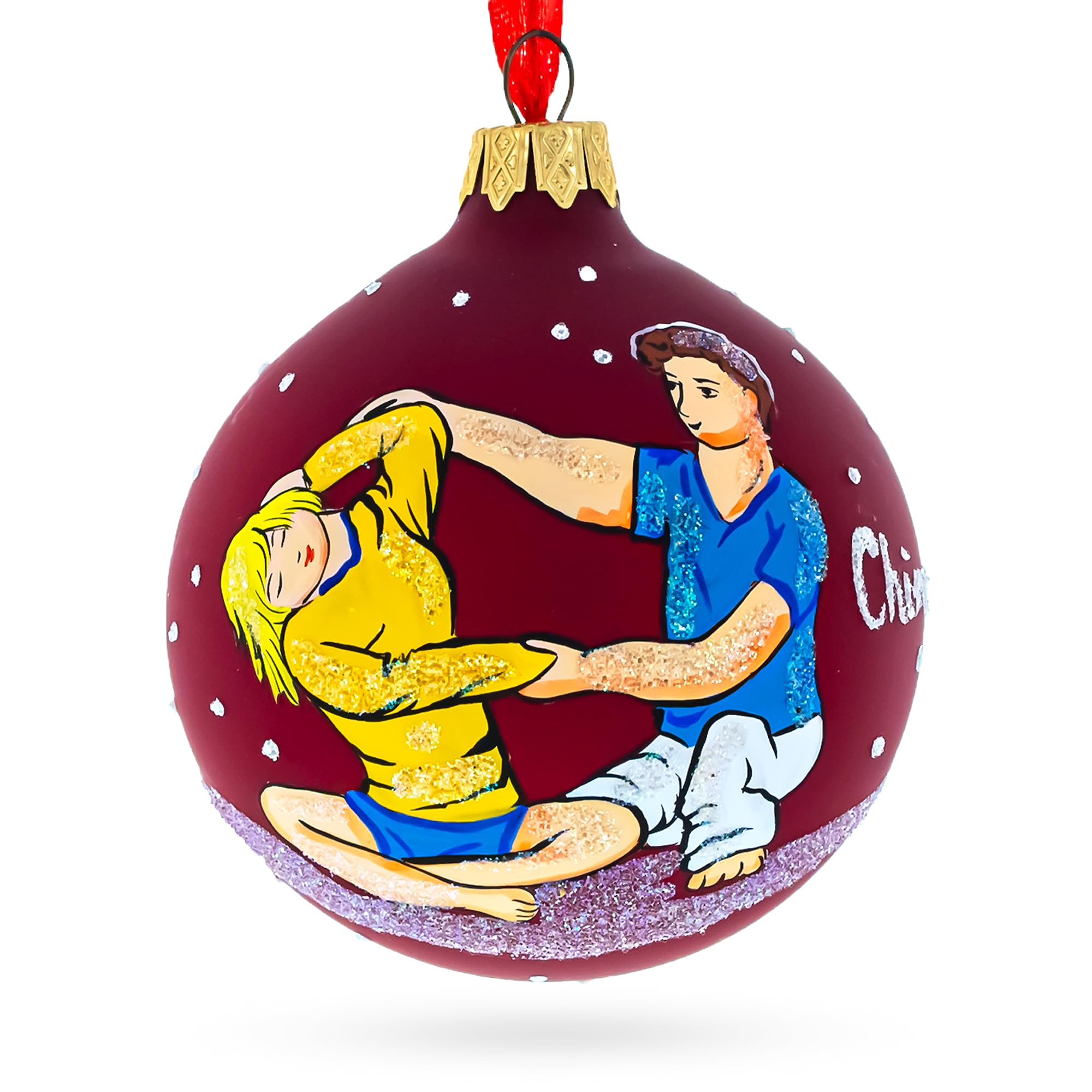 Adorno de quiropráctico para Navidad, bola de vidrio soplado de 3.25 pulgadas para regalar
